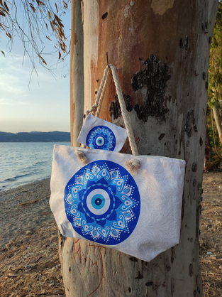 Τσάντα θαλάσσης με μπλε μάτι